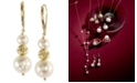 EFFY Collection EFFY&reg; Cultured Freshwater Pearl Drop Earrings in 14k Gold (5-1/2mm and 11mm)